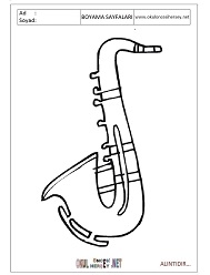 Saksofon boyama sayfaları